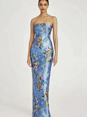 THEIA Cassia Strapless Mikado Gown